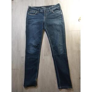 Silver Jeans Womens Size 31 X 31 Suki Mid Skinny Blue Denim
